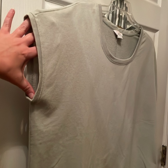 2 tops XL French terry Danskin loose fit soft knit - sage green & light gray - Picture 2 of 11